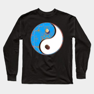 Blue Ying Yang Long Sleeve T-Shirt